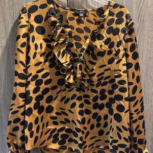 J. Crew Animal Print Ruffled Blouse